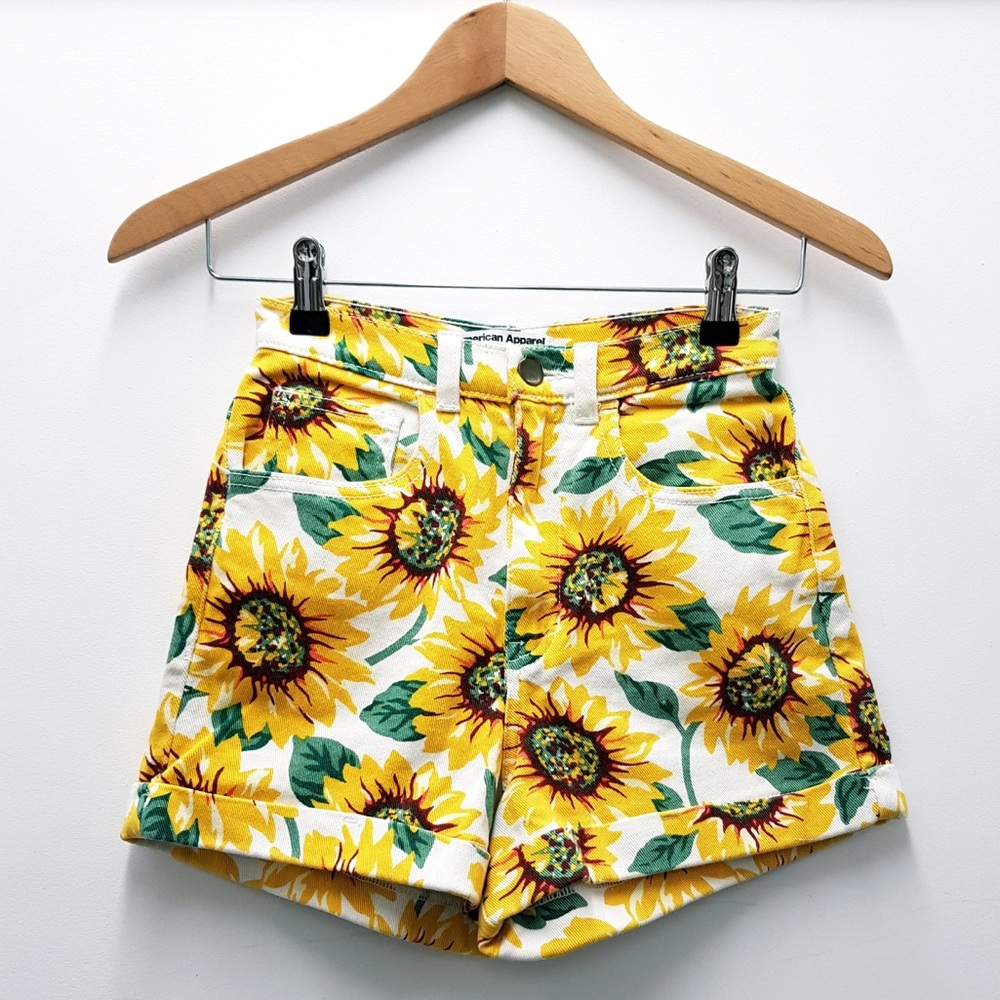 American Apparel | High Waisted Sunflower Shorts